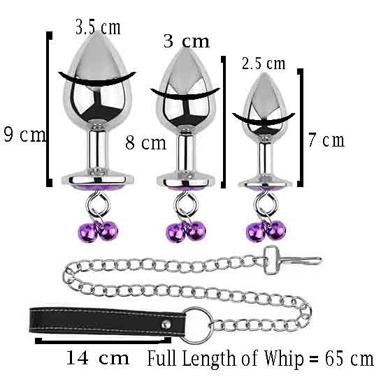 Heart Bejeweled Butt Plug with Chain