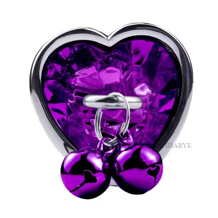 Heart Bejeweled Butt Plug with Chain