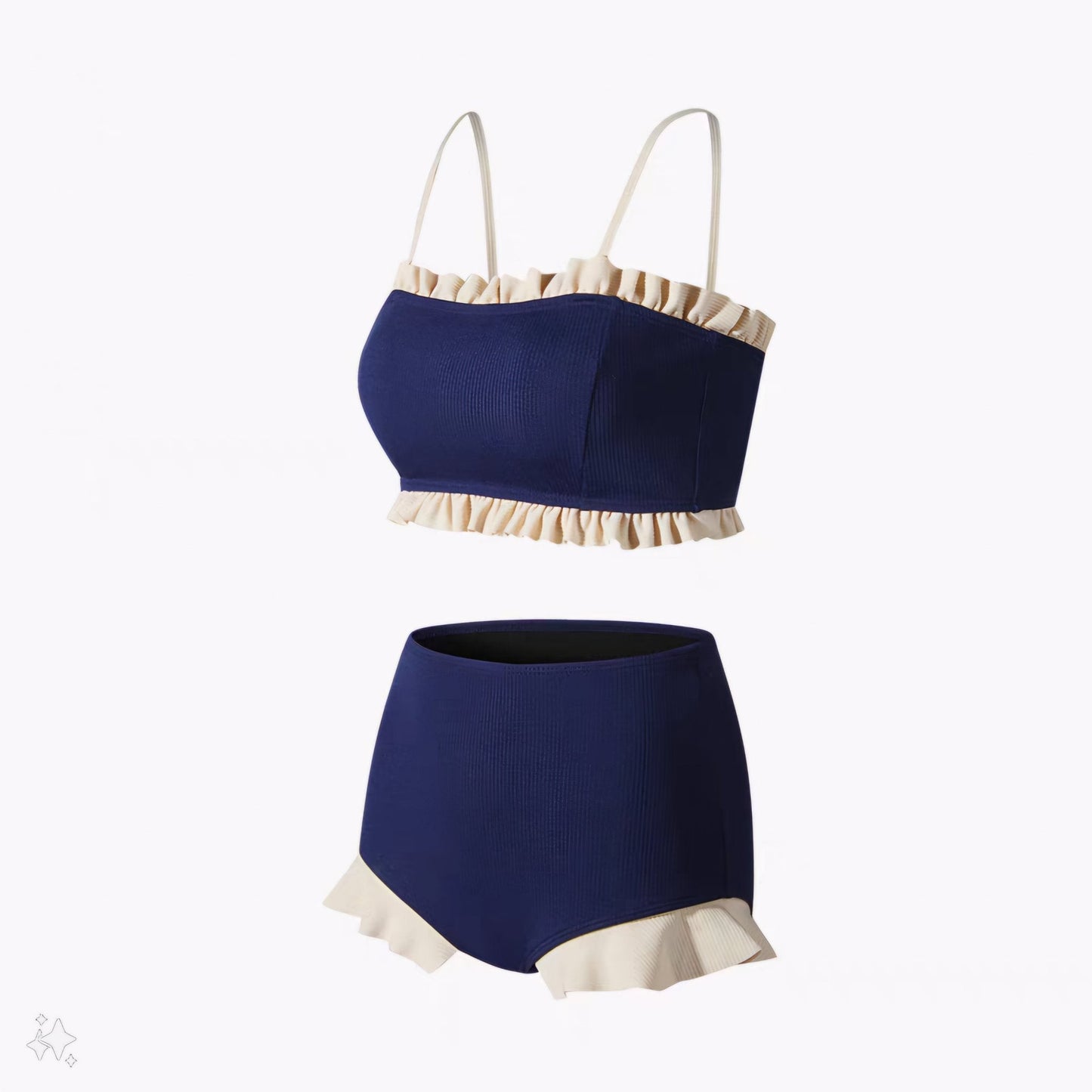Blue High Waist Bikini - Two Piece Swimsuit By