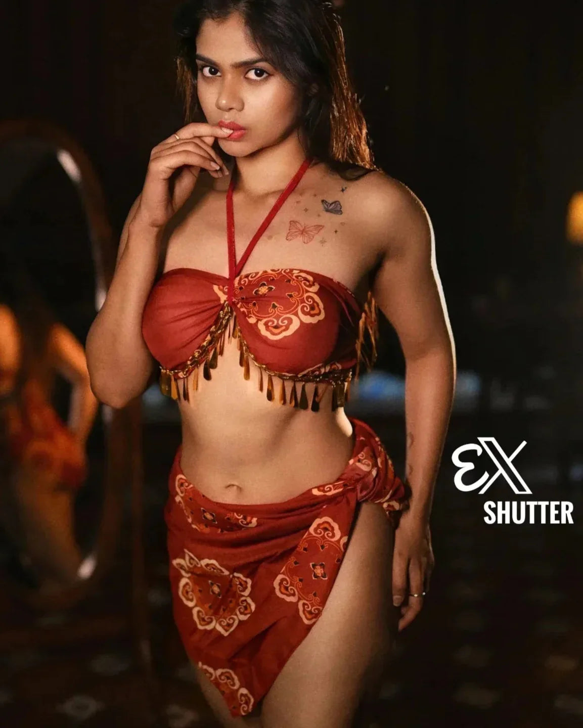 Exotic Enchantment Sheer Belly Dance-Inspired Lingerie Set