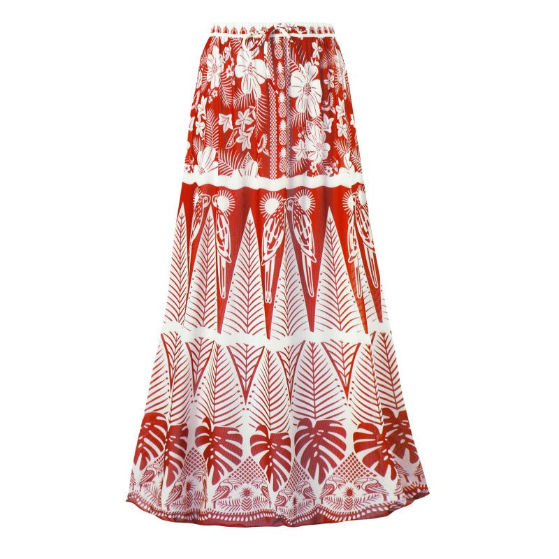 Floral One Shoulder High Waist Bikini Swimwear With Coverup Skirt By