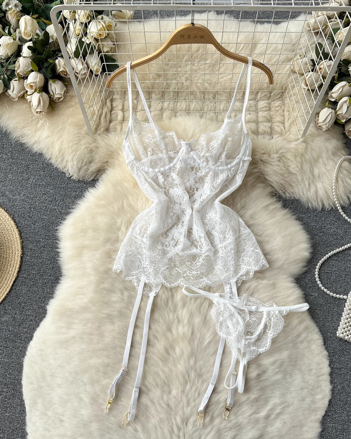 Lustrous Grace Lace Bustier Lingerie