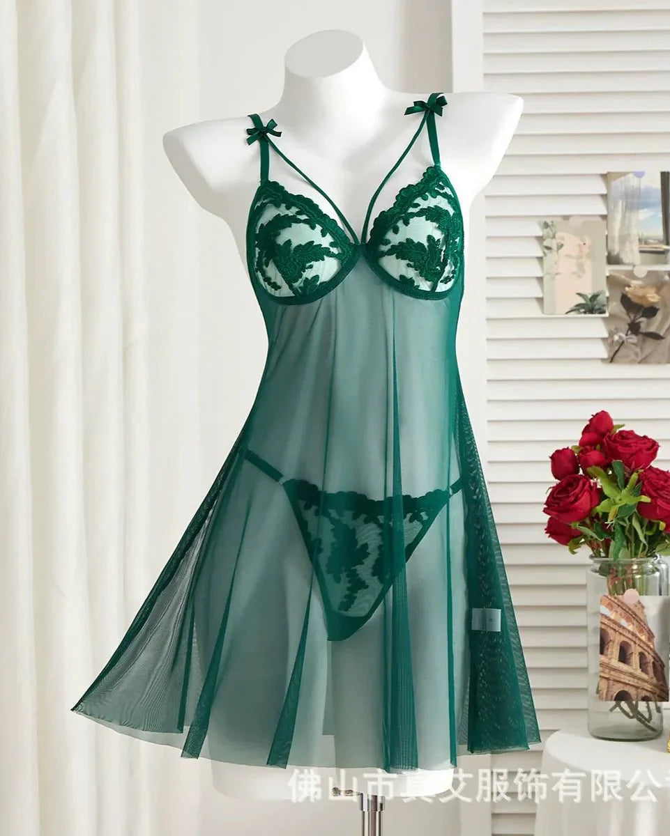High Stakes Seductress Sheer Lace Babydoll Lingerie