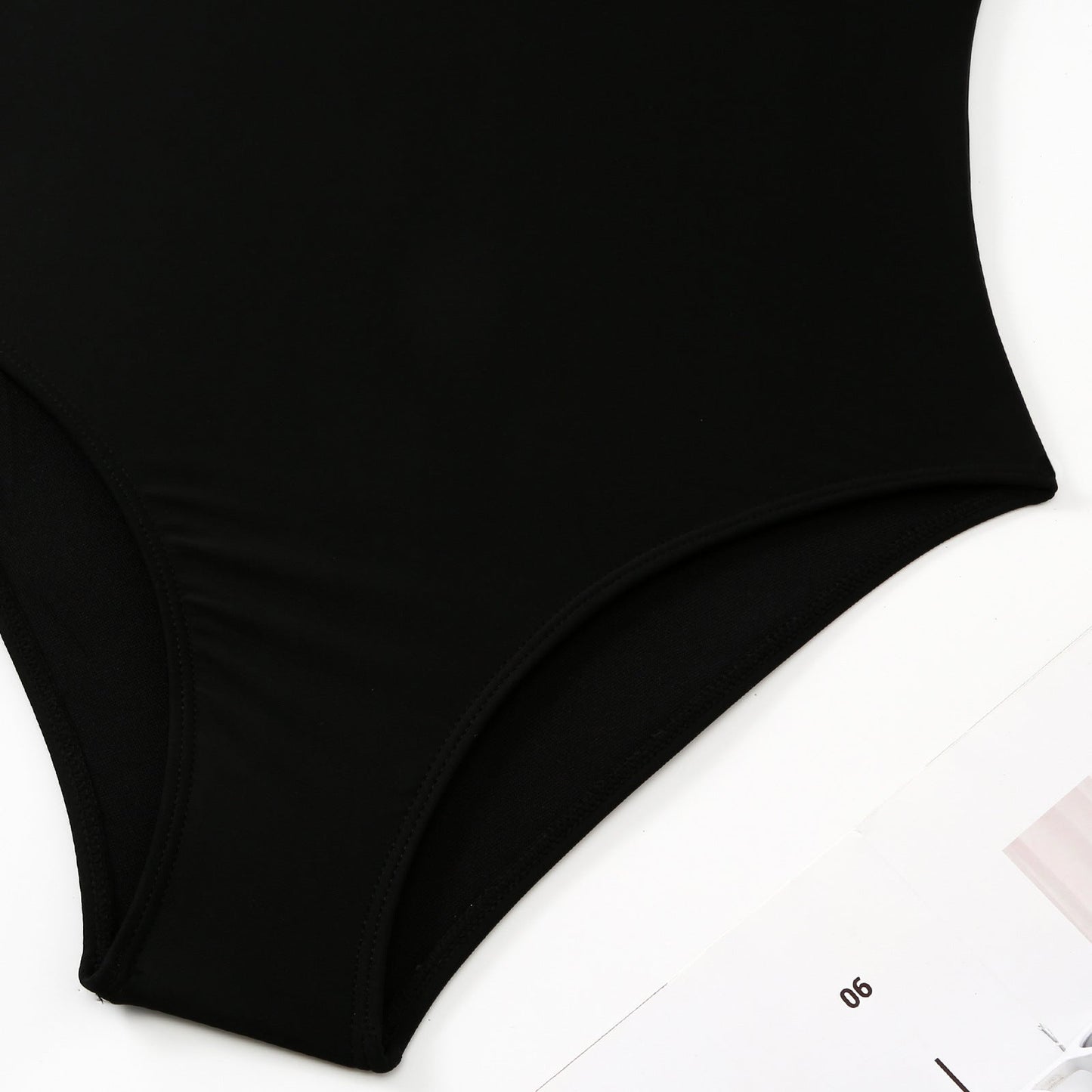 Monokini One Shoulder Black and Pink Swimsuit With Coverup Skirt By