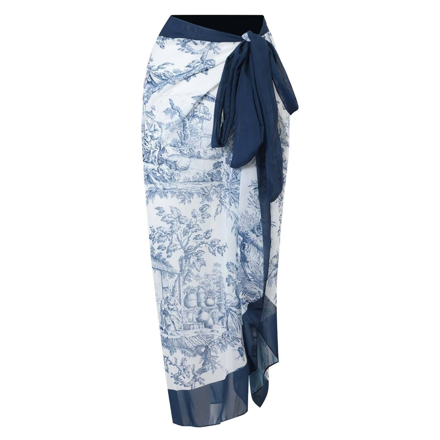 Monokini Sea Blue Swimwear with Sarong By