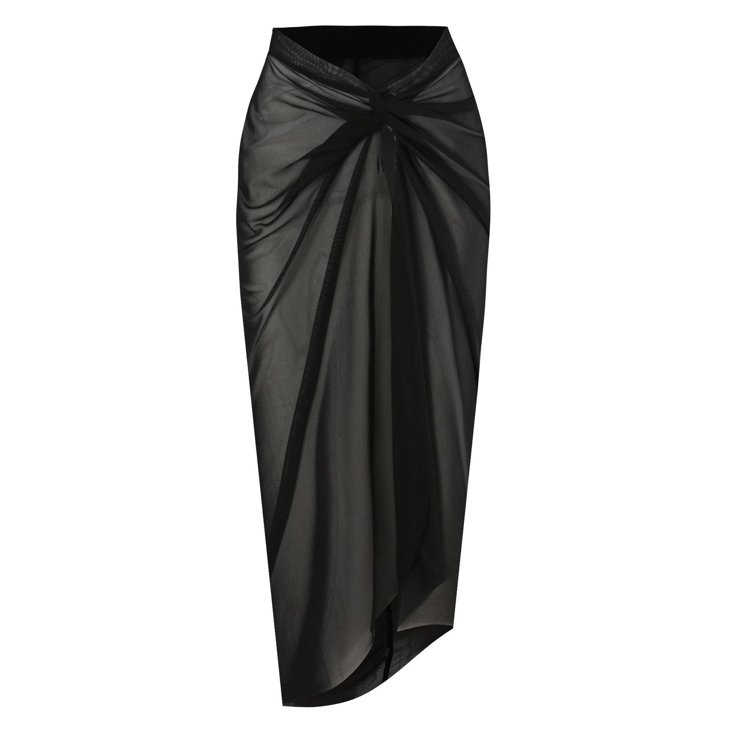 One Peice Solid Color Swimwear with Sarong By