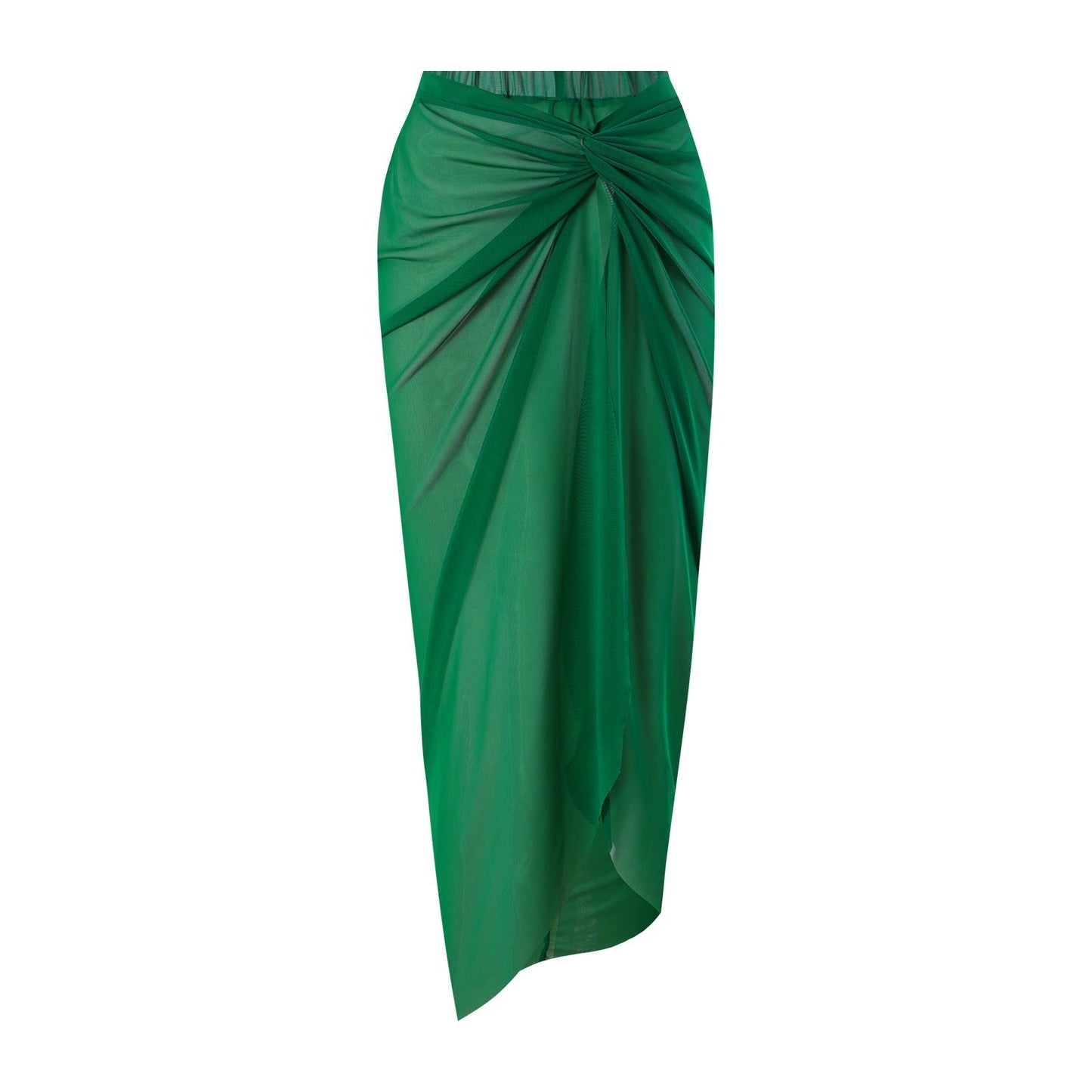 One Peice Solid Color Swimwear with Sarong By