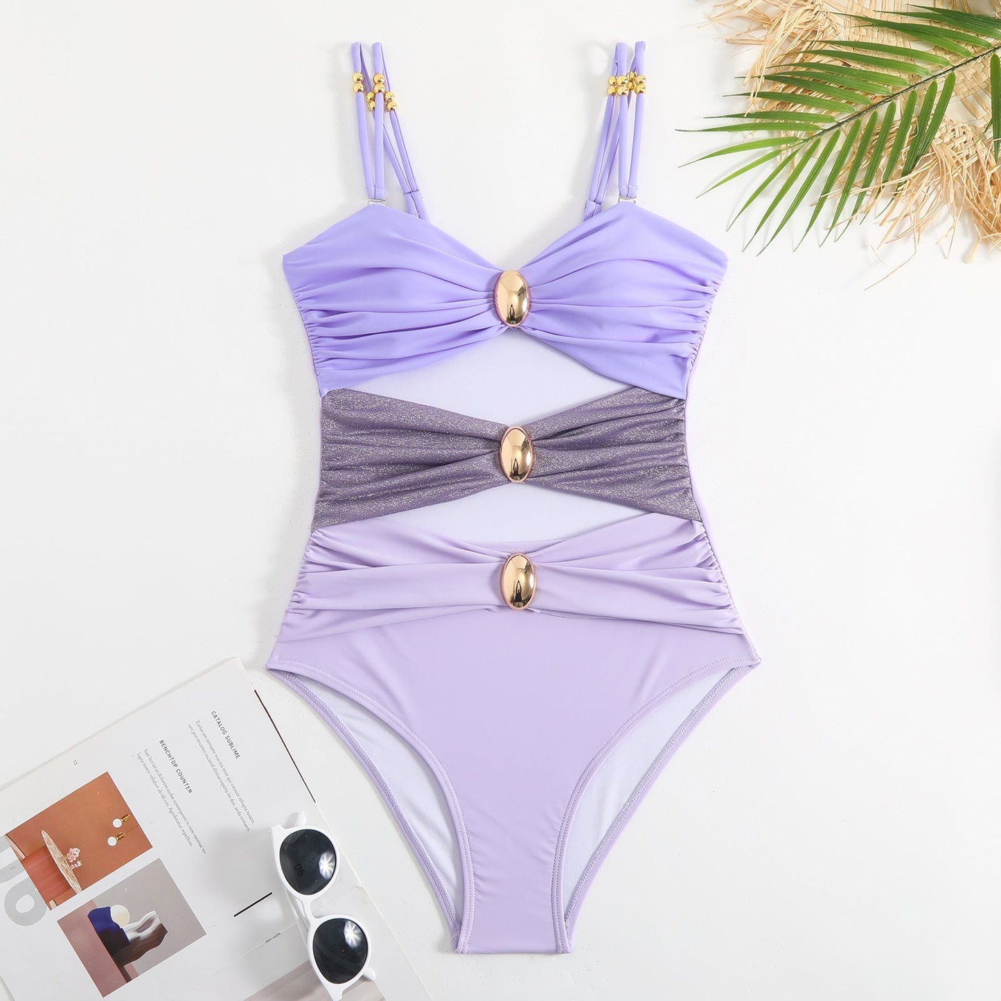 One Piece Cut Out Swimwear With Slimming Skirt By