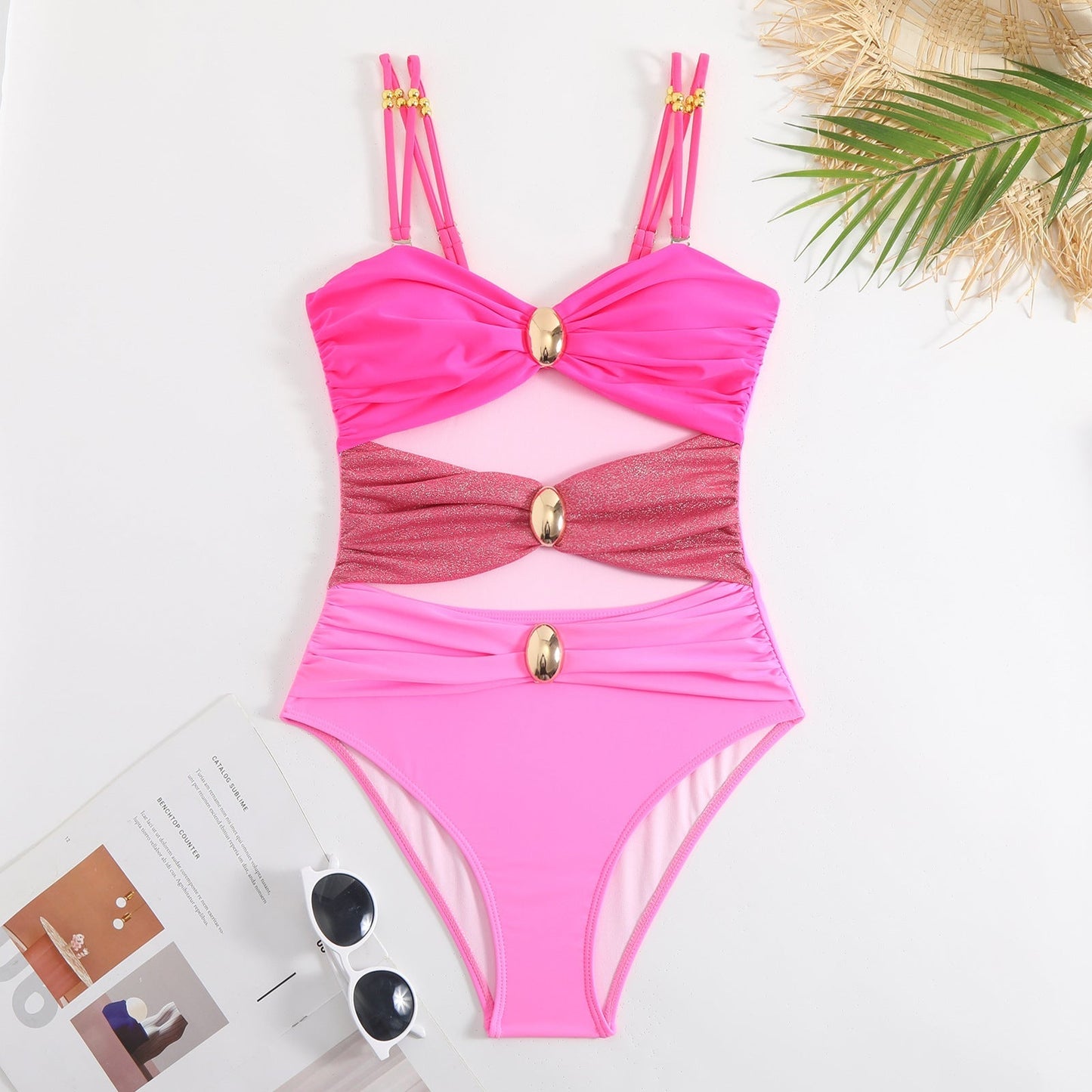 One Piece Cut Out Swimwear With Slimming Skirt By