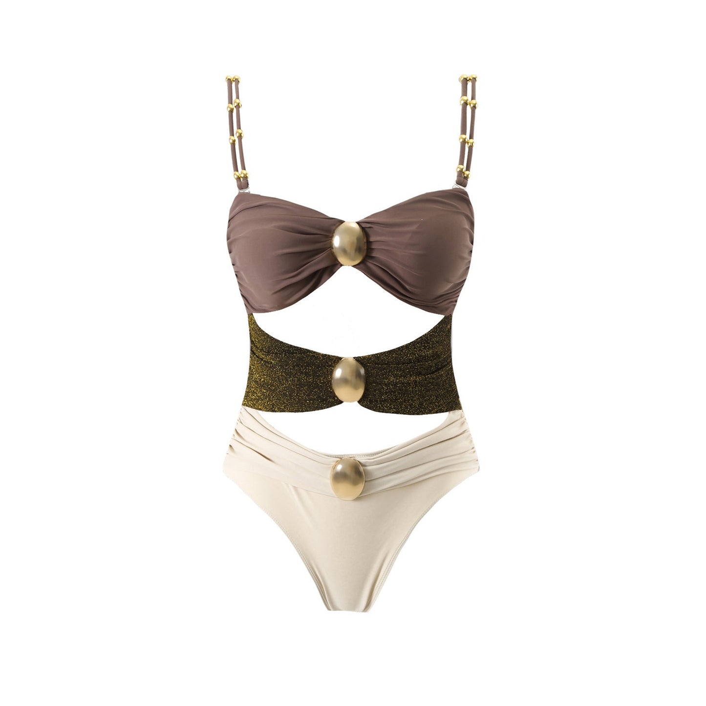 One Piece Cut Out Swimwear With Slimming Skirt By