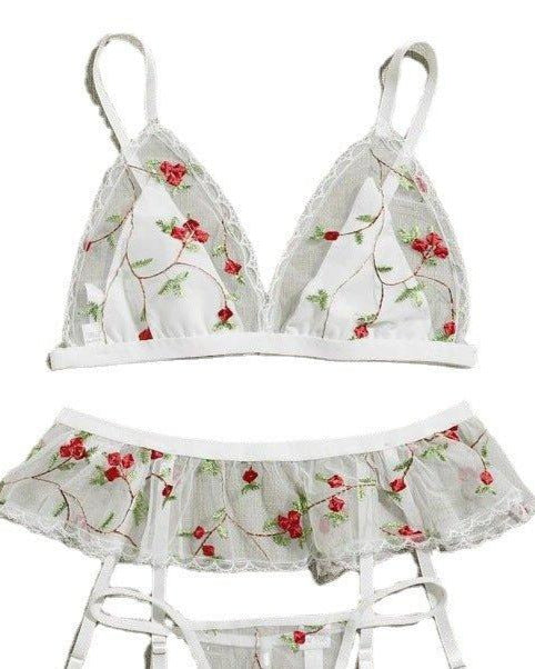 Blooming Temptress Three Piece Lingerie Set