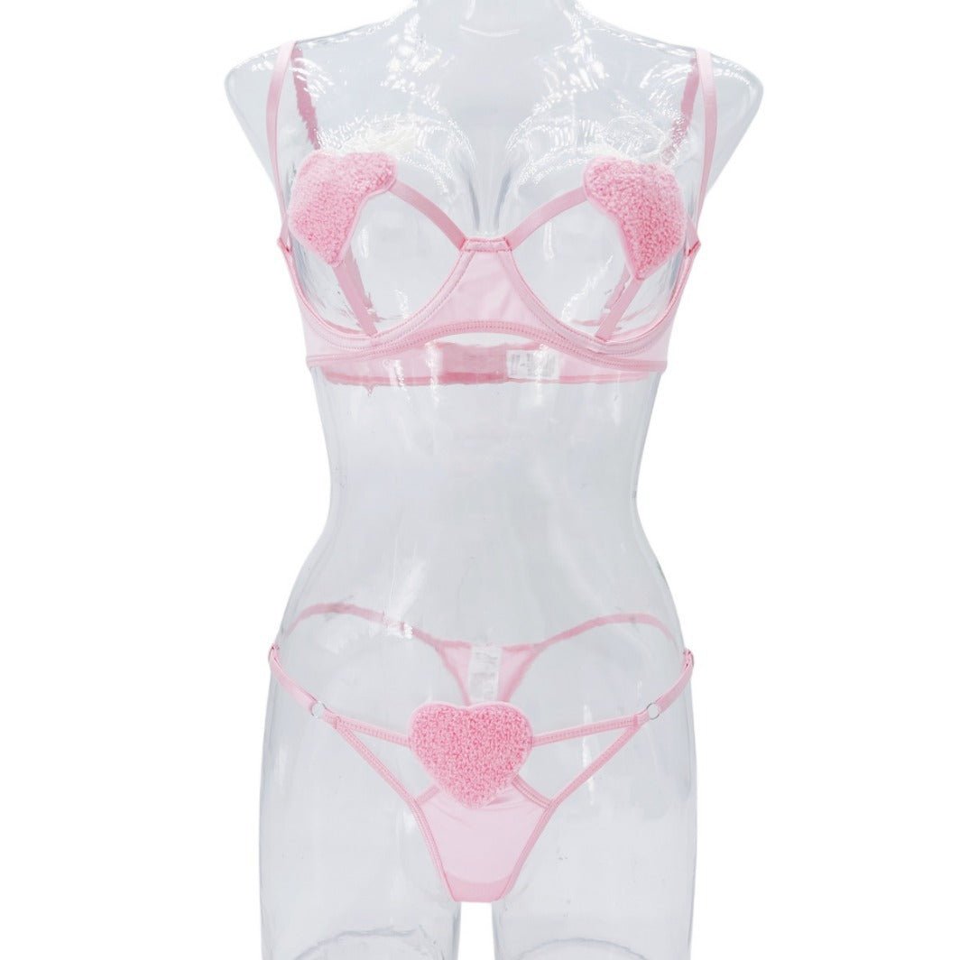 Softcore Fantasy Heart Satin Lingerie Set