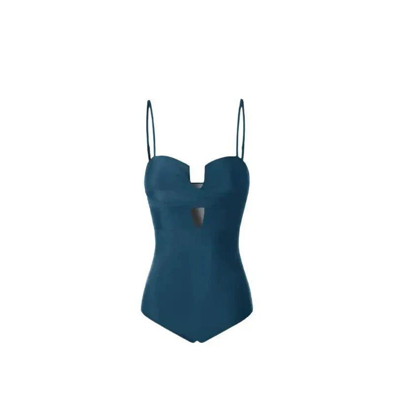 Solid Color Monokini With Spaghetti Strap By