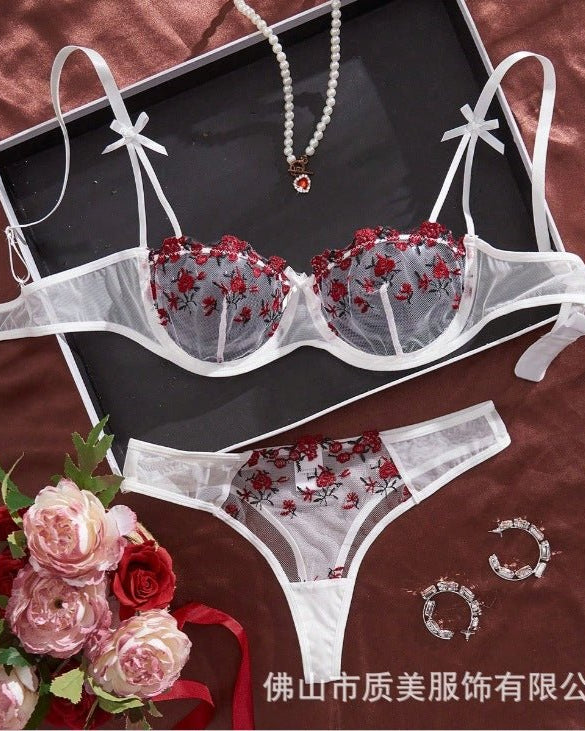 Stop & Stare Sheer Mesh Bra & Thong Lingerie