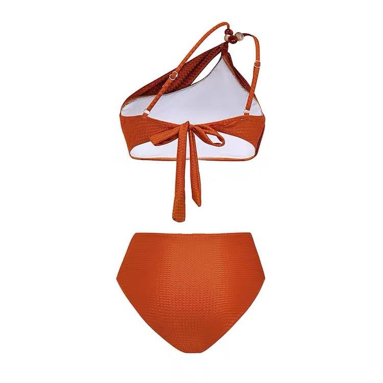 Three Piece High Waist Bikini Swim Set With Sarong By