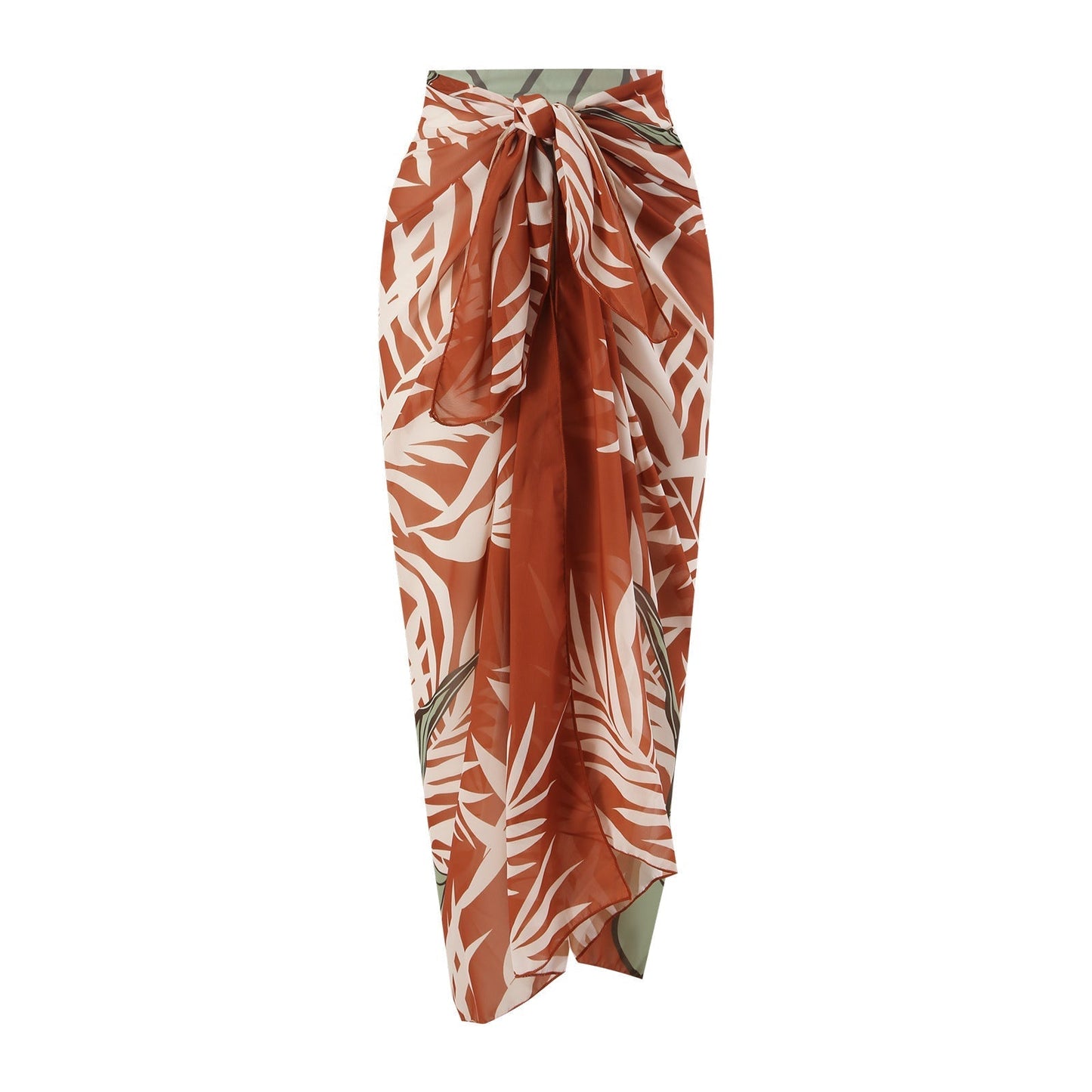 Three Piece High Waist Bikini Swim Set With Sarong By