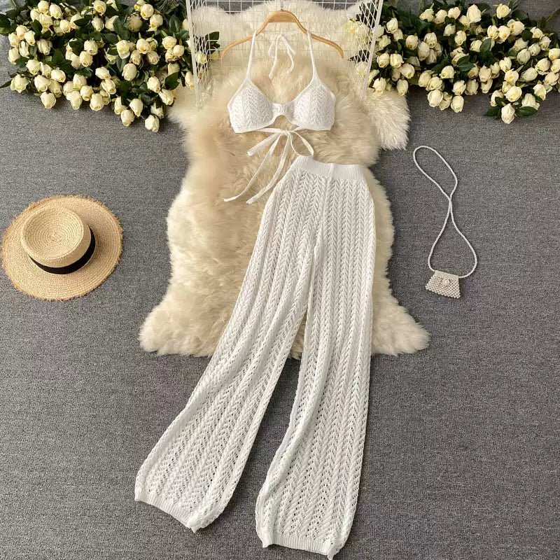 Two Piece Crochet Beachwear Resort Set