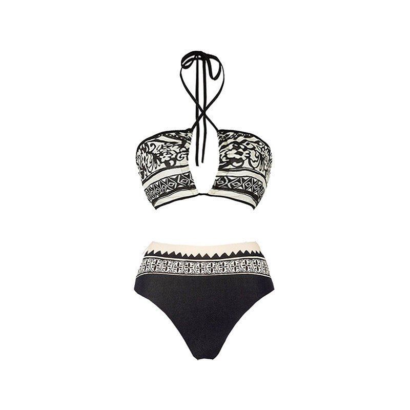 Two Piece Dual Color Swimwear With Coverup Dress By
