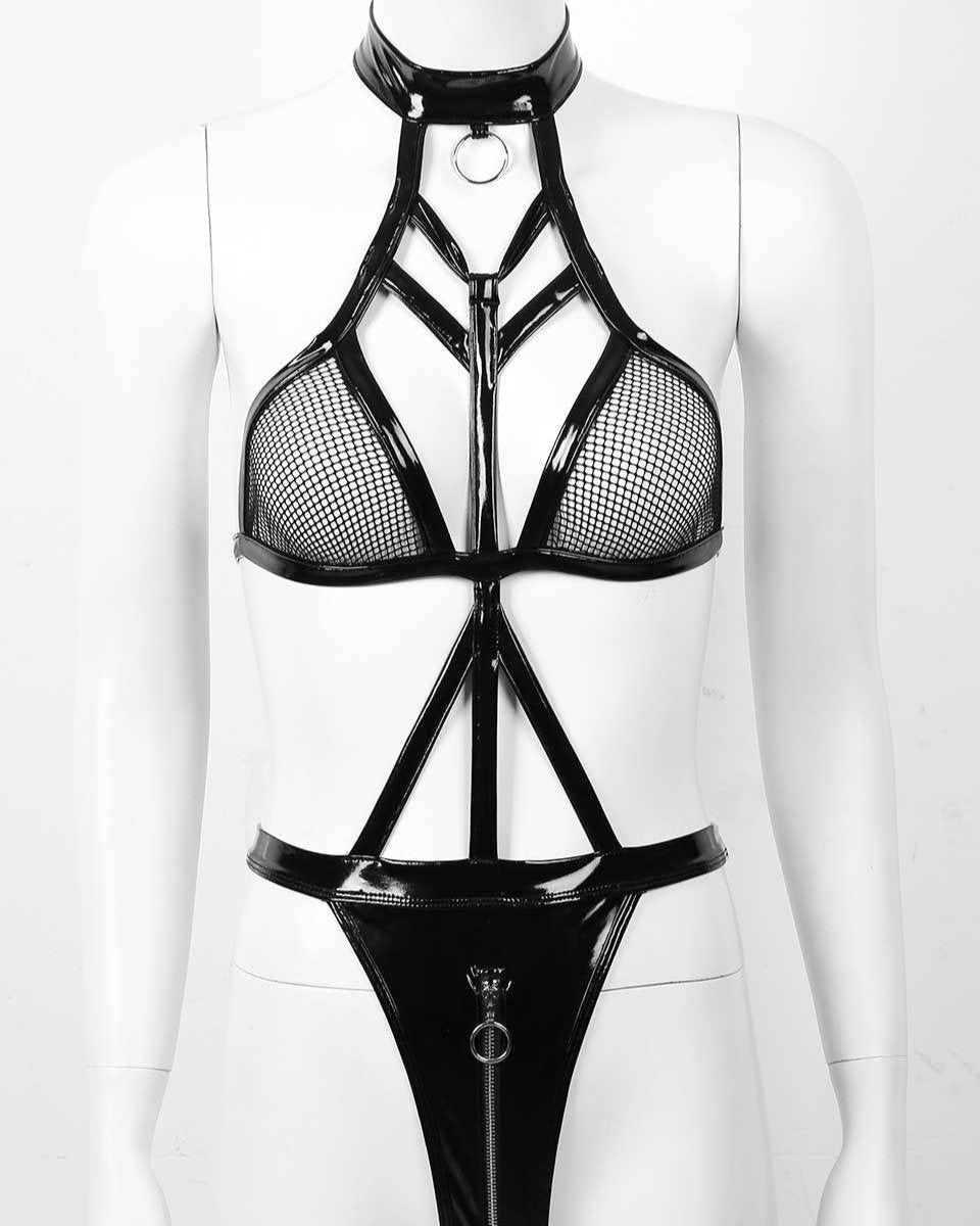Locked & Loaded PU Babydoll Lingerie
