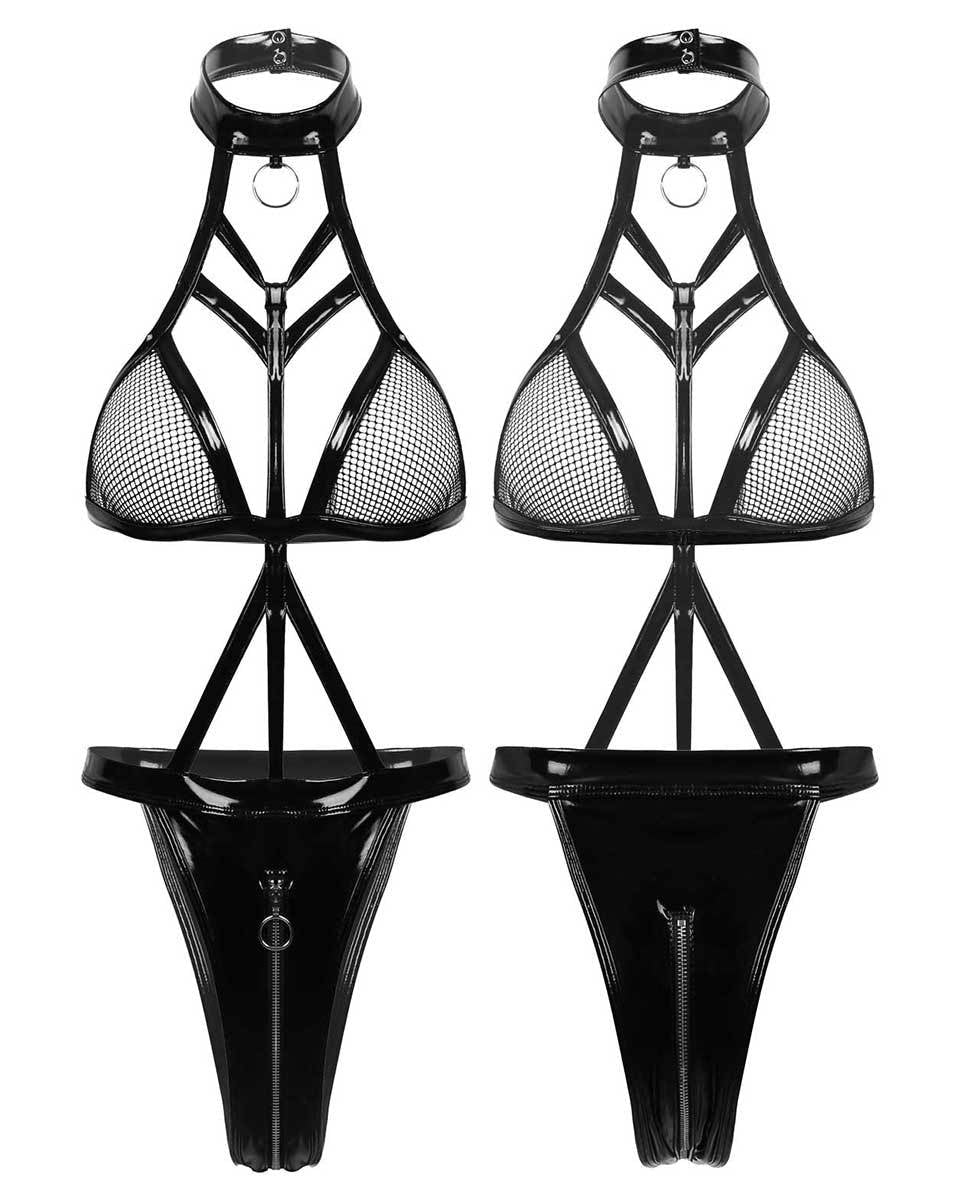 Locked & Loaded PU Babydoll Lingerie