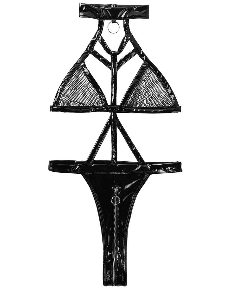 Locked & Loaded PU Babydoll Lingerie