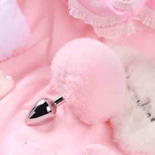 Stainless Steel Bunny Tail Butt Plug