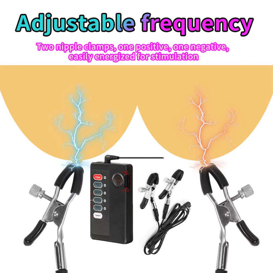 Remote control nipple breast electric shock