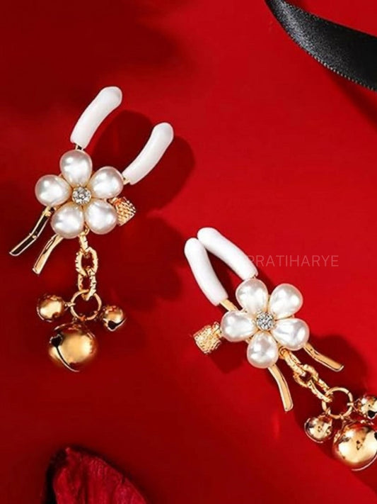 Premium Pearl Nipple Clamp Set Golden