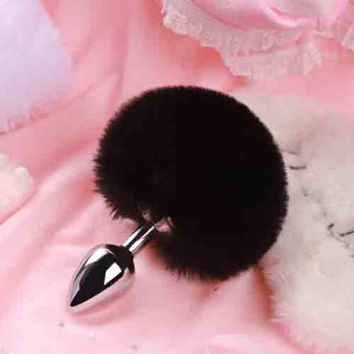 Stainless Steel Bunny Tail Anal/Butt Plug