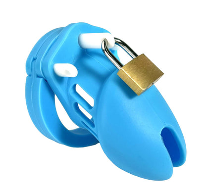 Silicone Male Chasity Cage lock with 5 Rings