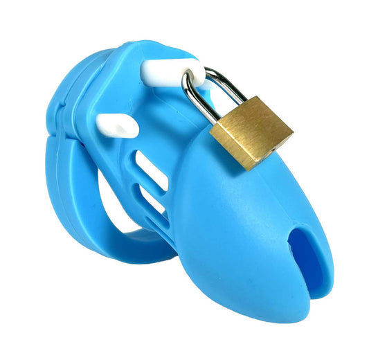 Silicone Male Chasity Cage lock with 5 Rings