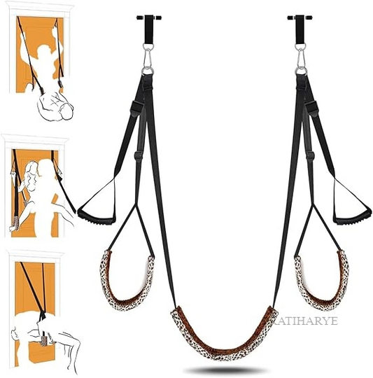 Leopard Print Hanging Door Swing with Seat