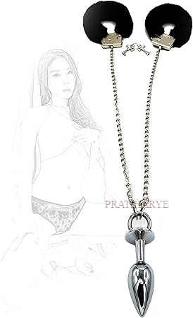 Soft Furry Handcuff with attached Butt Plug