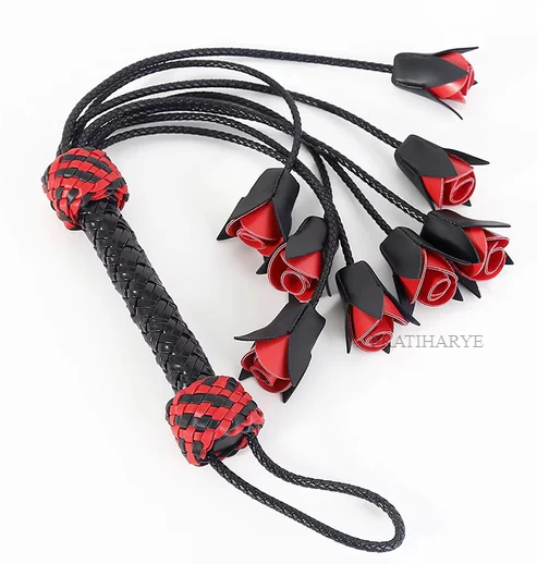 Premium Rose Design Sexy Flogger Whip