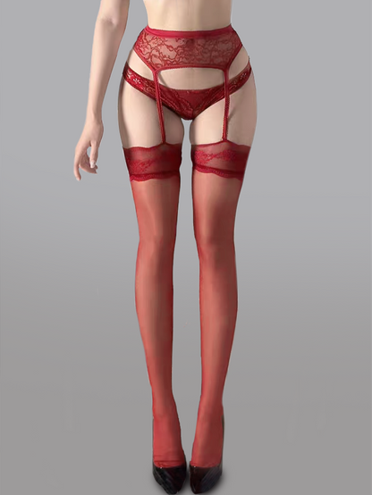 Lace Waist Garter Tights