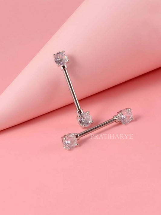16mm Nipple Piercing with Zircon Stones