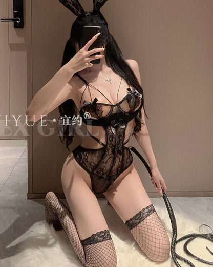 Baddie Bunny Sheer One-Piece Lingerie