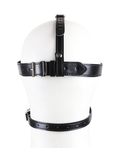 Blind Trust Gag Leather Bondage Mask with Ball Gag & Blindfold