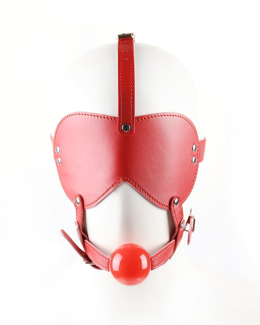 Blind Trust Gag Leather Bondage Mask with Ball Gag & Blindfold