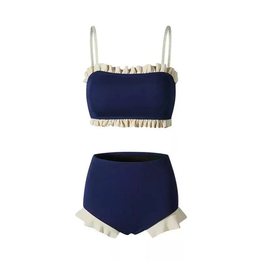 Blue High Waist Bikini - Two Piece Swimsuit By