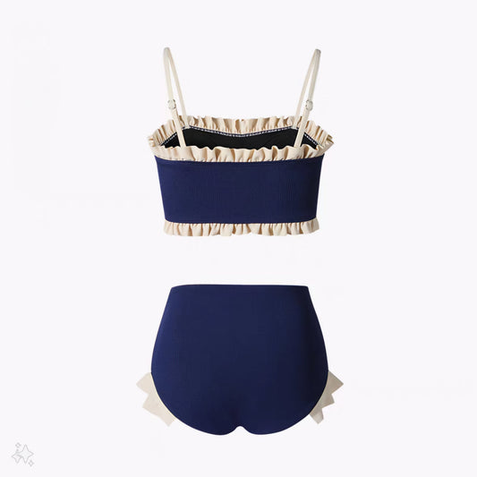 Blue High Waist Bikini - Two Piece Swimsuit By