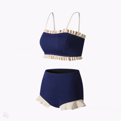 Blue High Waist Bikini - Two Piece Swimsuit By