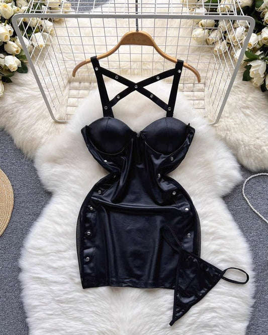 Dark Obsession Leather Lingerie Set