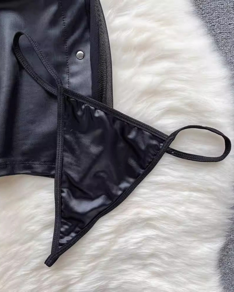Dark Obsession Leather Lingerie Set