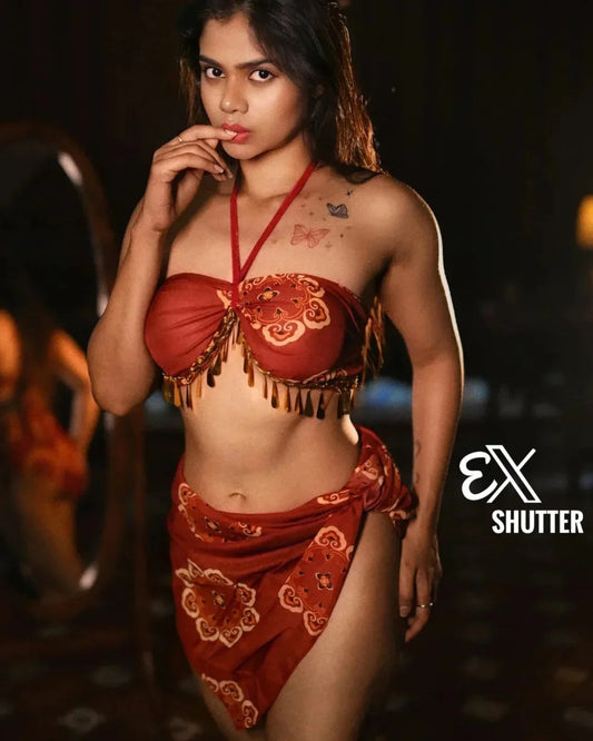 Exotic Enchantment Sheer Belly Dance-Inspired Lingerie Set