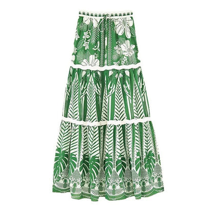 Floral One Shoulder High Waist Bikini Swimwear With Coverup Skirt By