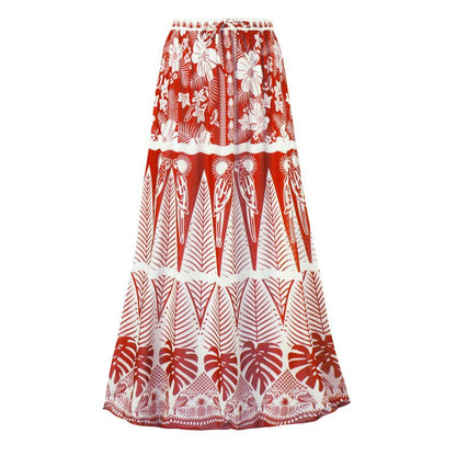 Floral One Shoulder High Waist Bikini Swimwear With Coverup Skirt By