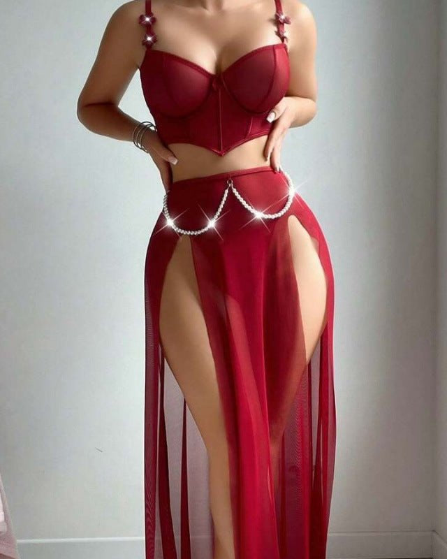 High Slits & Higher Standards Sheer Lingerie Set