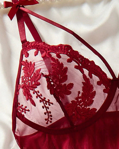 High Stakes Seductress Sheer Lace Babydoll Lingerie