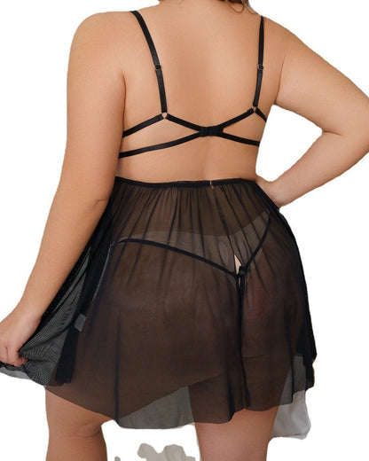 Bold Grace Mesh Babydoll Plus Size Lingerie